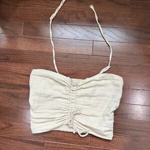 Aerie Cream Halter Top (adjustable straps)